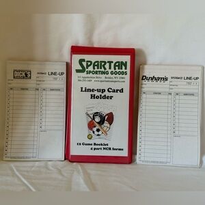 Baseball / Softball Line Up Card Holder With Blank Line Up Sheets